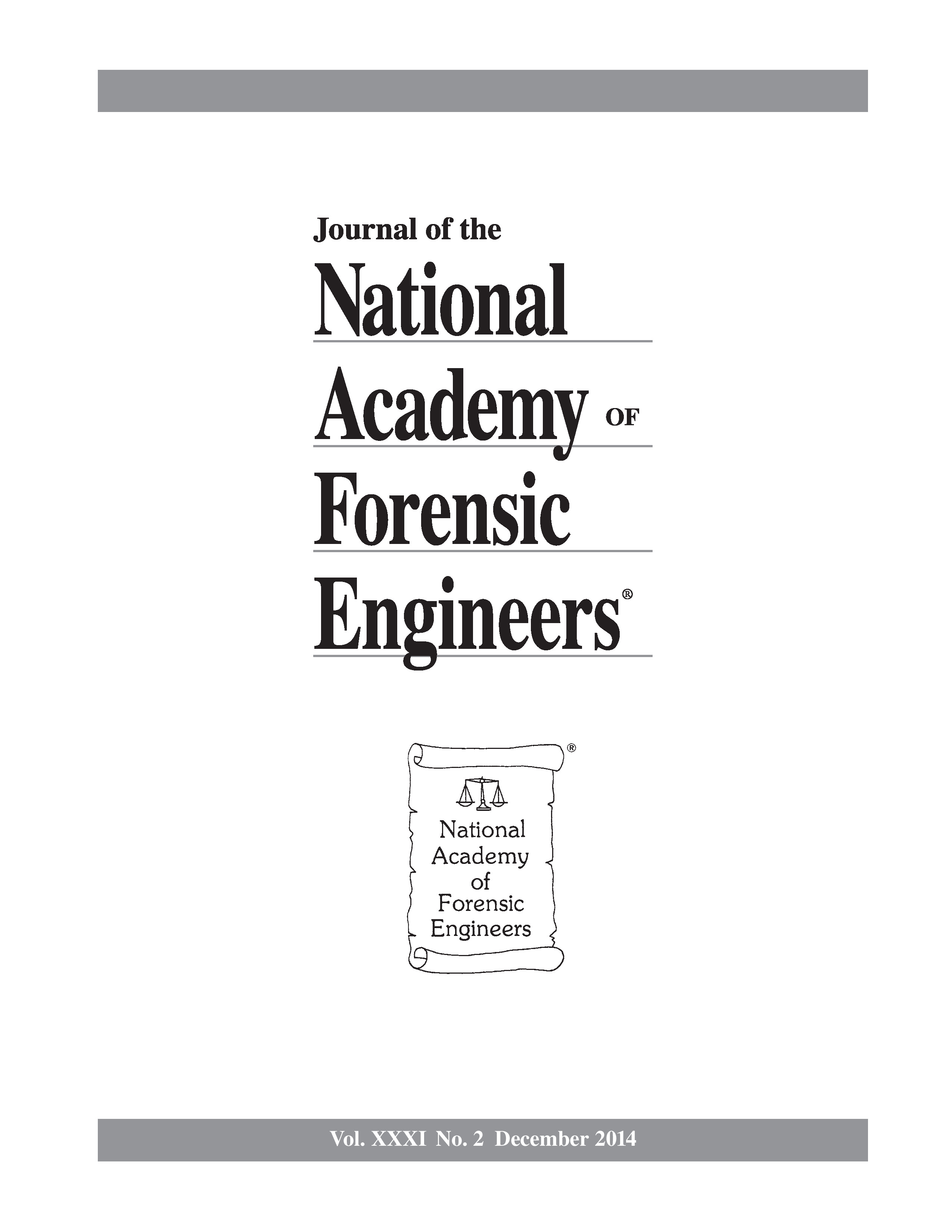 Cover of the Journal of the National Academy of Forensic Engineers