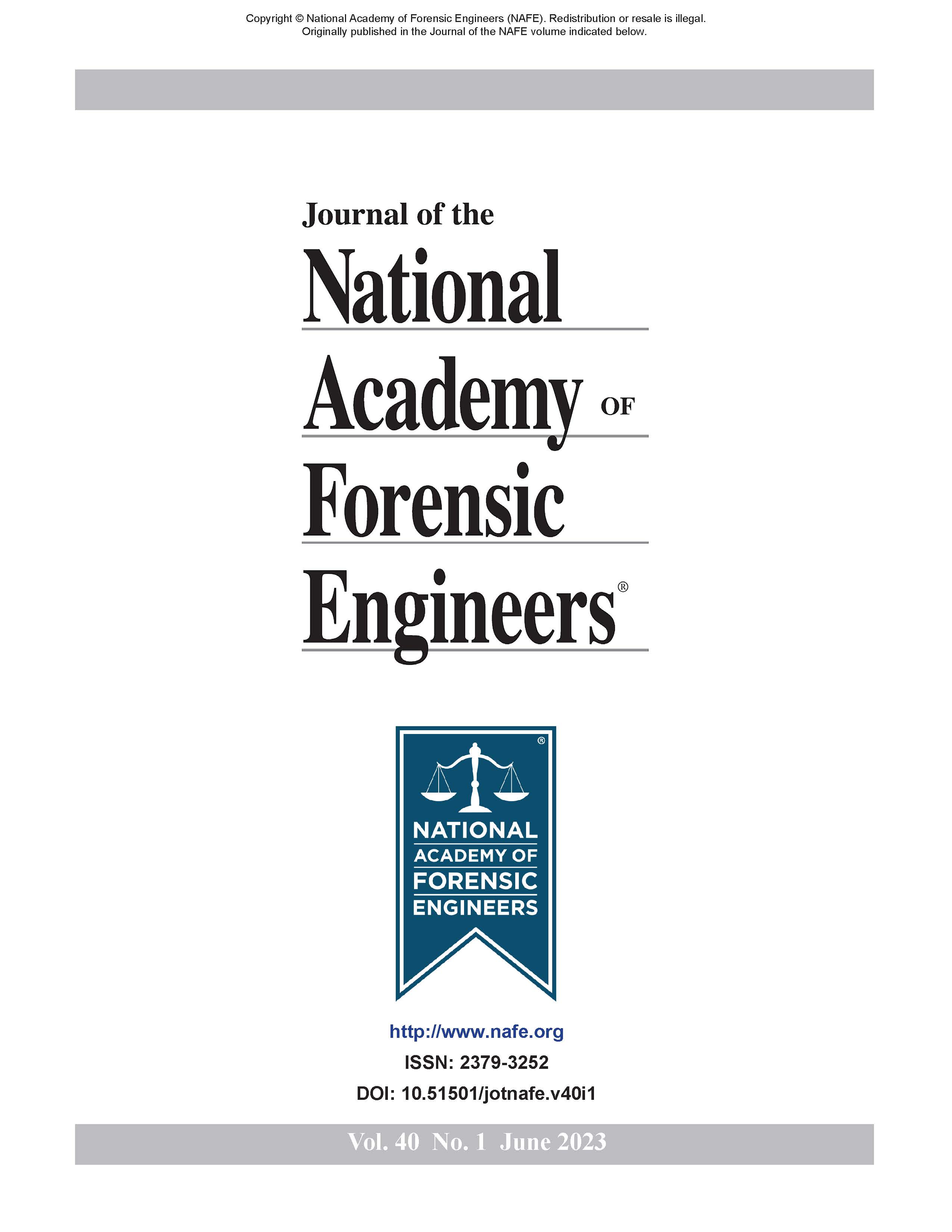 					View Vol. 40 No. 1 (2023): Journal of the National Academy of Forensic Engineers
				