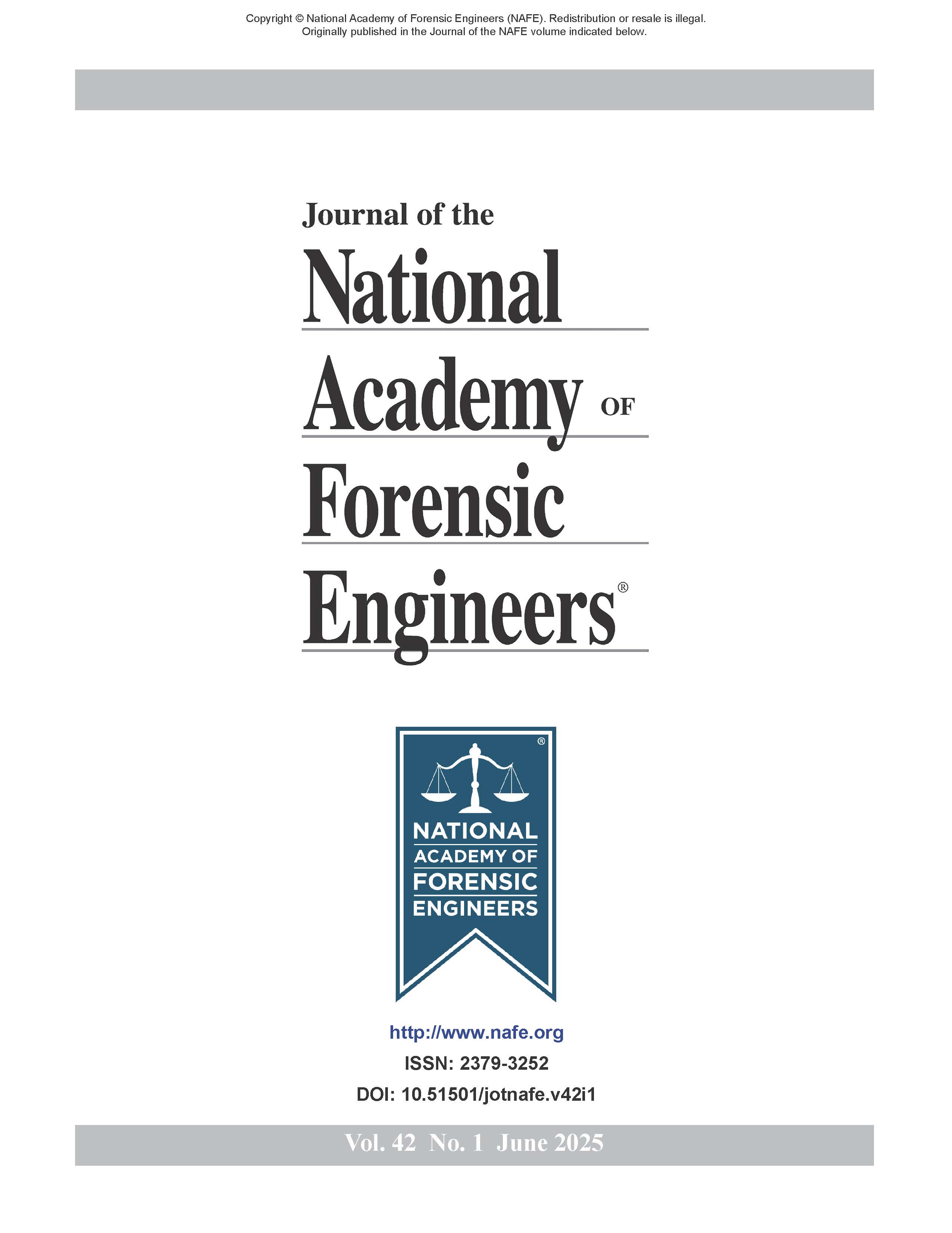 					View Vol. 42 No. 1 (2025): Journal of the National Academy of Forensic Engineers
				