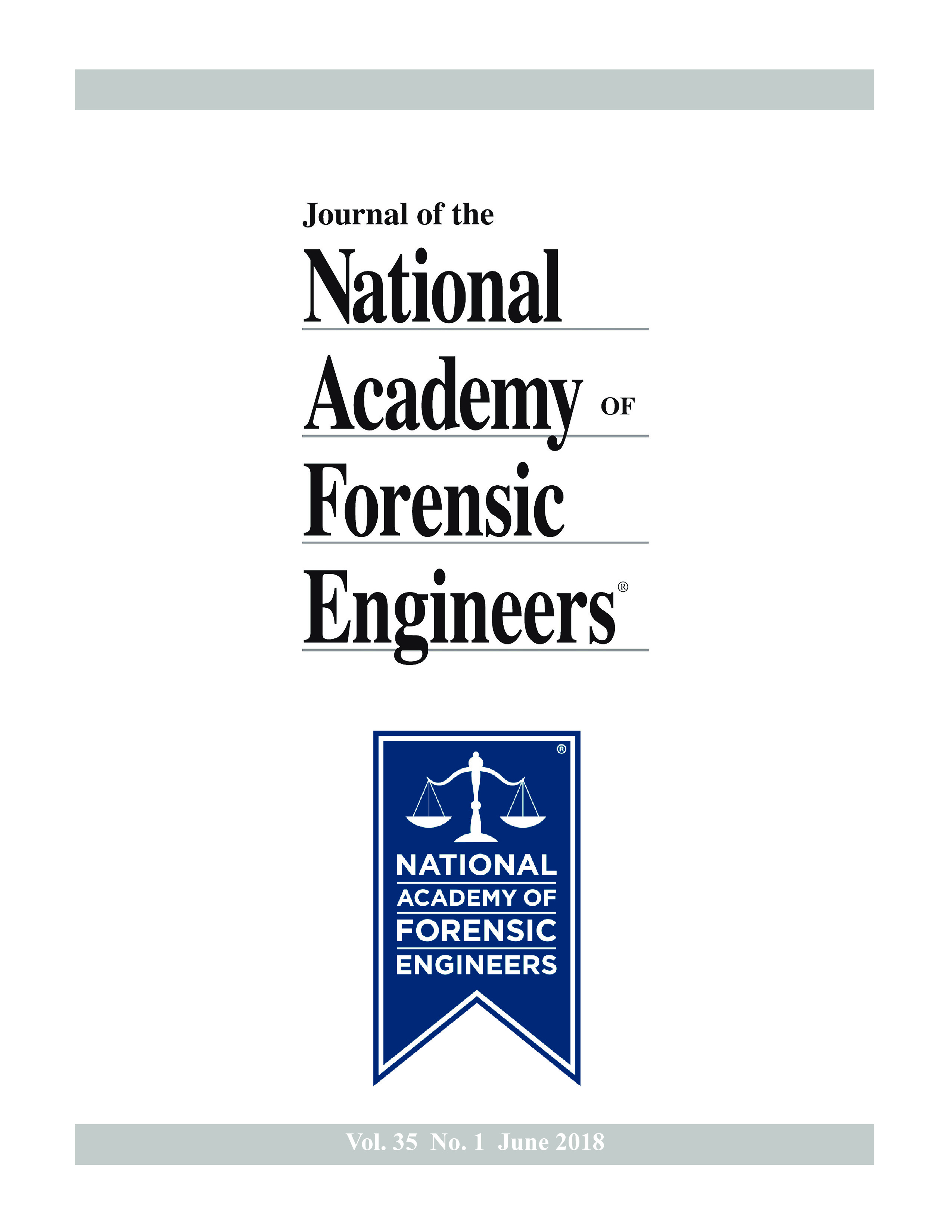 Cover of the Journal of the National Academy of Forensic Engineers